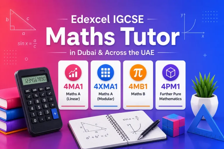 Edexcel IGCSE maths tutor in Dubai UAE teaching 4MA1, 4MB1 and 4PM1 to a student