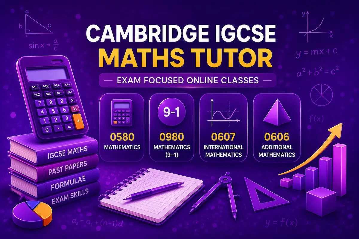 Cambridge IGCSE Maths Tutor in UAE – Online Classes for 0580, 0980, 0607 and 0606 in Dubai and Abu Dhabi