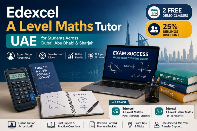 Edexcel A Level Maths tutor UAE teaching a student online across Dubai and Abu Dhabi