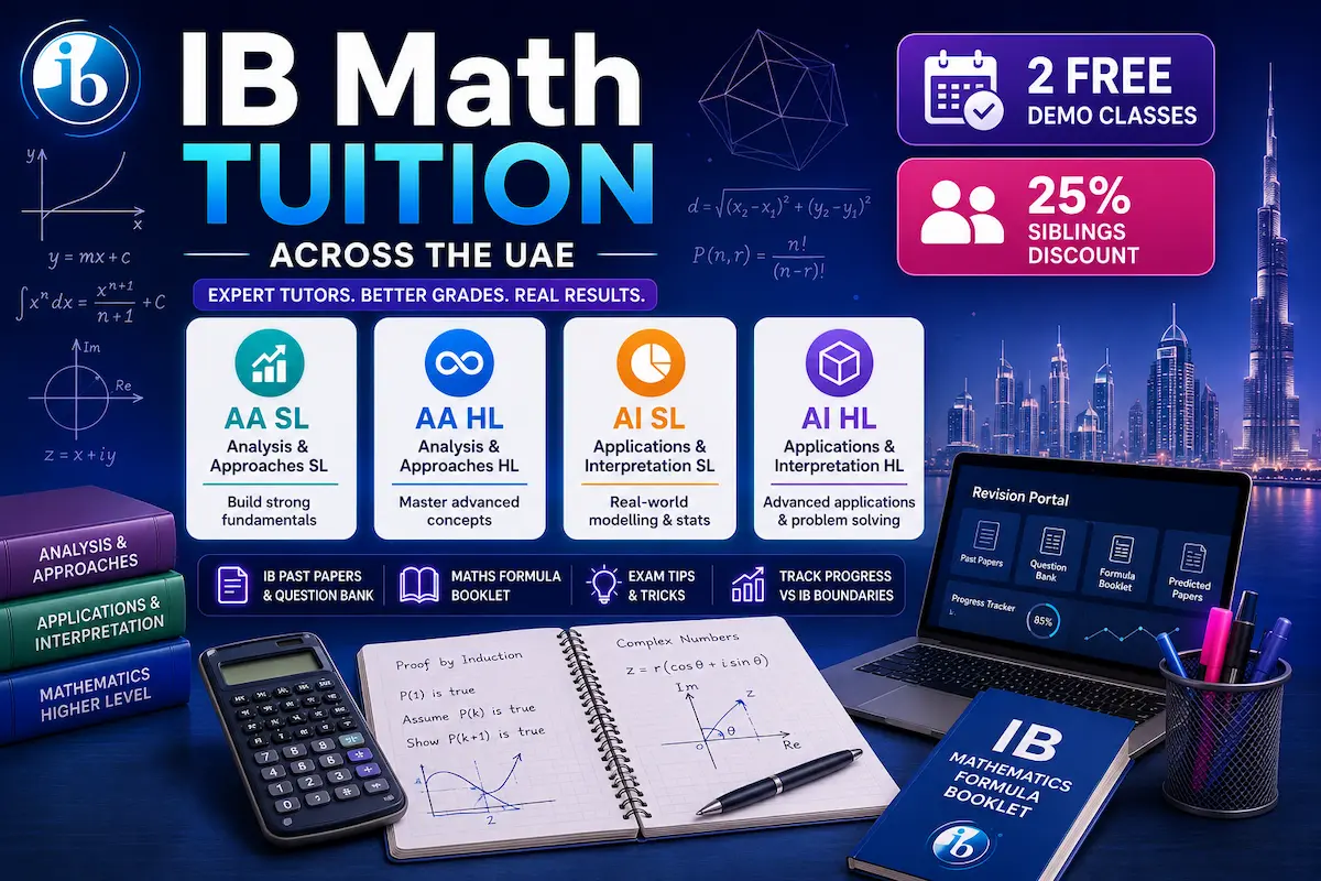 IB mathematics analysis and approaches HL tutor teaching AA and AI SL HL students in UAE across Dubai, Abu Dhabi and Sharjah